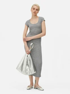 Femme Primark Robes|Robe Mi-longue Côtelée Et Décolletée