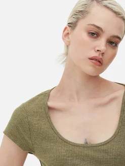 Femme Primark Robes|Robe Mi-longue Côtelée Et Décolletée