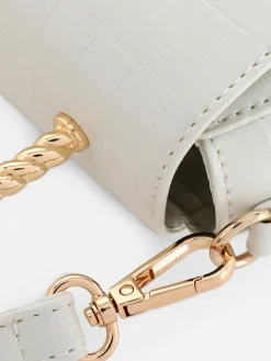 Femme Primark Sacs Et Porte-Monnaie|Sac à Bandoulière En Imitation Croco Avec Poignée En Métal