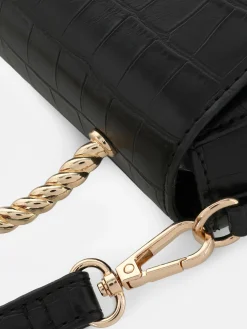 Femme Primark Sacs Et Porte-Monnaie|Sac à Bandoulière En Imitation Croco Avec Poignée En Métal