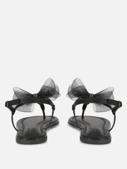 Femme Primark Sandales|Sandales à Nœud En Maille, Pointure Large