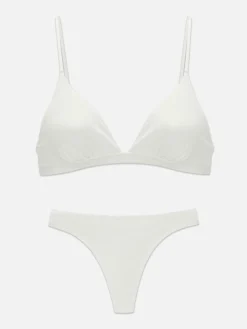 Femme Primark Ensembles Lingerie|Soutien-gorge Triangle Et String En Microfibre