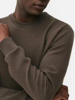 Homme Primark Sweats À Capuche Et Sweat-Shirts|Sweat-shirt Matelassé à Motif Losanges