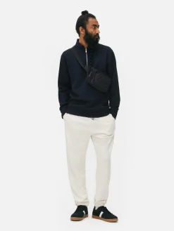 Homme Primark Sweats À Capuche Et Sweat-Shirts|Sweat-shirt Texturé à Col Zippé Et Motif Géométrique