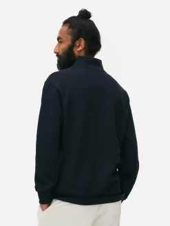 Homme Primark Sweats À Capuche Et Sweat-Shirts|Sweat-shirt Texturé à Col Zippé Et Motif Géométrique