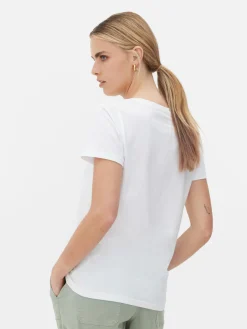 Femme Primark Hauts Et T-Shirts|T-shirt à Col En V Et Manches Courtes