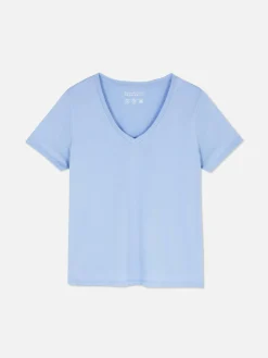 Femme Primark Hauts Et T-Shirts|T-shirt à Col En V Et Manches Courtes