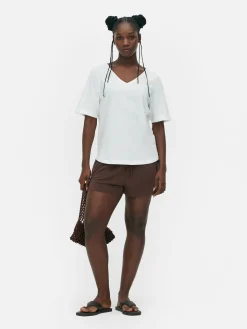 Femme Primark Hauts Et T-Shirts|T-shirt à Col En V Et Manches Courtes