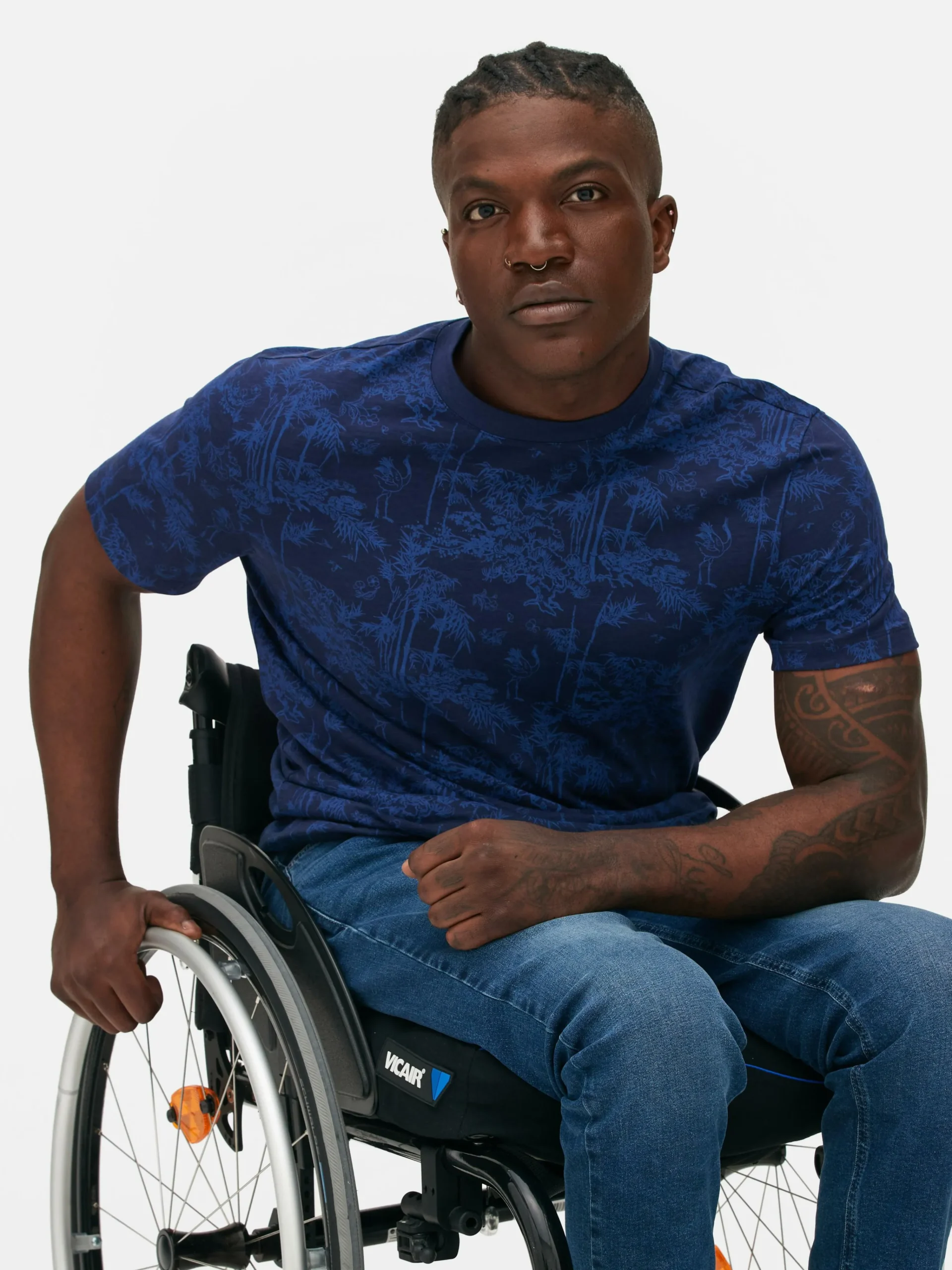 Homme Primark Hauts Et T-Shirts|T-shirt à Col Ras-du-cou Et Motif Arbres Japonais