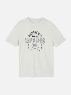 Homme Primark Hauts Et T-Shirts|T-shirt à Imprimé Les Alpes