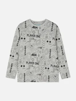 Enfant Primark Hauts Et T-Shirts|T-shirt à Manches Longues Et Motif Gaming