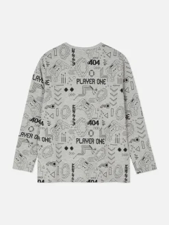 Enfant Primark Hauts Et T-Shirts|T-shirt à Manches Longues Et Motif Gaming