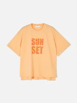 Femme Primark Hauts Et T-Shirts|T-shirt Coupe Droite à Motif Graphique