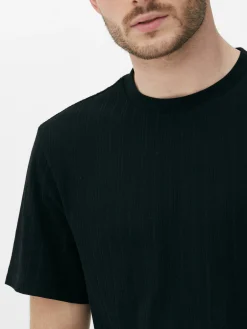 Homme Primark Hauts Et T-Shirts|T-shirt Côtelé à Col Ras-du-cou