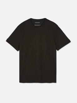 Homme Primark Hauts Et T-Shirts|T-shirt Côtelé à Col Ras-du-cou
