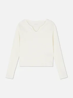 Enfant Primark Hauts Et T-Shirts|T-shirt Côtelé à Encolure Crantée