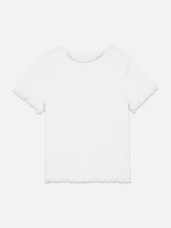 Enfant Primark Hauts Et T-Shirts|T-shirt Côtelé à Finition Festonnée à Coordonner