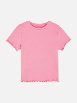 Enfant Primark Hauts Et T-Shirts|T-shirt Côtelé à Finition Festonnée à Coordonner