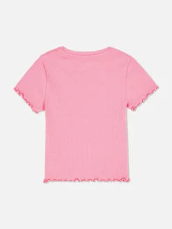 Enfant Primark Hauts Et T-Shirts|T-shirt Côtelé à Finition Festonnée à Coordonner