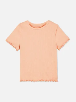 Enfant Primark Hauts Et T-Shirts|T-shirt Côtelé à Finition Festonnée à Coordonner