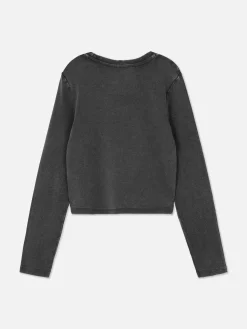 Enfant Primark Hauts Et T-Shirts|T-shirt Délavé à L'acide à Manches Longues