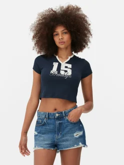 Femme Primark Hauts Et T-Shirts|T-shirt Graphique à Col Cranté