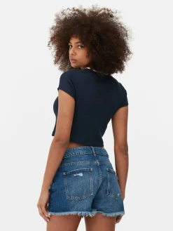 Femme Primark Hauts Et T-Shirts|T-shirt Graphique à Col Cranté