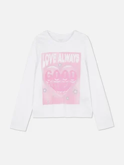 Enfant Primark Hauts Et T-Shirts|T-shirt Manches Longues à Imprimé Sur Le Buste