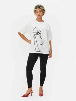 Femme Primark The Nightmare Before Christmas|Tout Halloween|T-shirt Oversize Disney L’Étrange Noël De Monsieur Jack De Tim Burton