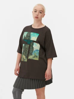 Femme Primark T-Shirts Et Sweat-Shirts À Motifs|Hauts Et T-Shirts|T-shirt Oversize Les Cyprès De Van Gogh