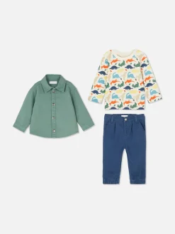 Primark Ensembles Et Tenues|T-shirt, Pantalon Chino Et Veste-chemise Dinosaure
