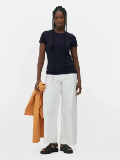 Femme Primark Hauts Et T-Shirts|T-shirt Ras Du Cou Stretch