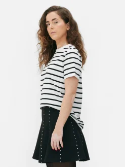 Femme Primark Hauts Et T-Shirts|T-shirt Rayé à Col Ras-du-cou