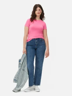 Femme Primark Hauts Et T-Shirts|T-shirt Stretch à Manches Courtes