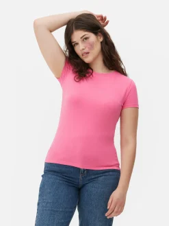 Femme Primark Hauts Et T-Shirts|T-shirt Stretch à Manches Courtes