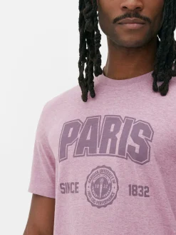 Homme Primark Hauts Et T-Shirts|T-shirt Style Universitaire à Manches Courtes Paris