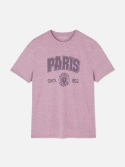 Homme Primark Hauts Et T-Shirts|T-shirt Style Universitaire à Manches Courtes Paris