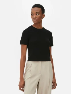 Femme Primark Hauts Et T-Shirts|T-shirt Tricoté à Col Rond