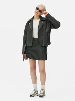 Femme Primark Manteaux Et Vestes|Veste De Motard En Simili Cuir Effet Vieilli