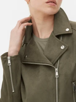 Femme Primark Manteaux Et Vestes|Veste De Motard Imitation Daim