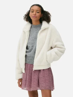 Femme Primark Manteaux Et Vestes|Veste Zippée En Fausse Fourrure