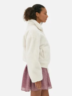 Femme Primark Manteaux Et Vestes|Veste Zippée En Fausse Fourrure